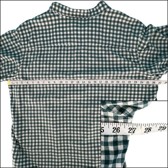 Columbia Men's Short Sleeve Button Up Shirt XXL Green White Check Gingham Plaid - Picture 13 of 14